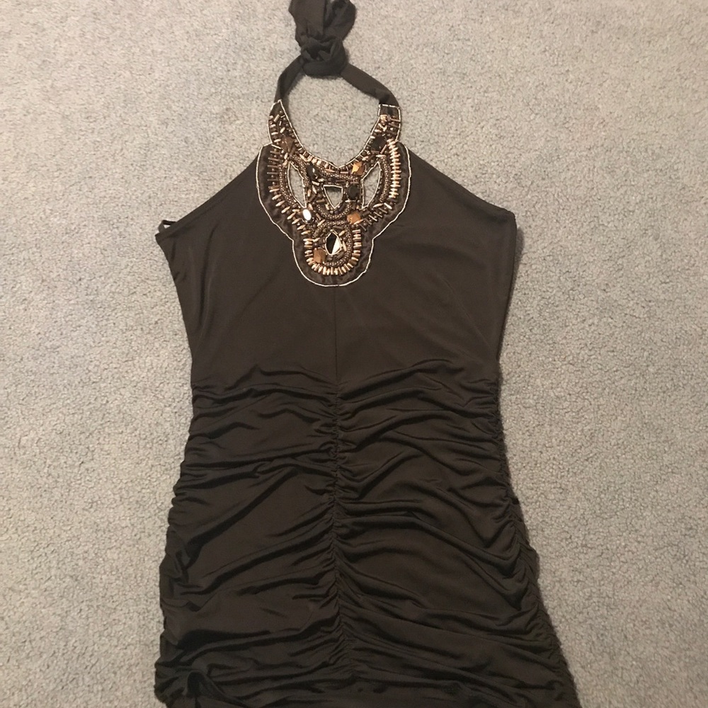 Adjustable Jeweled Halter Top